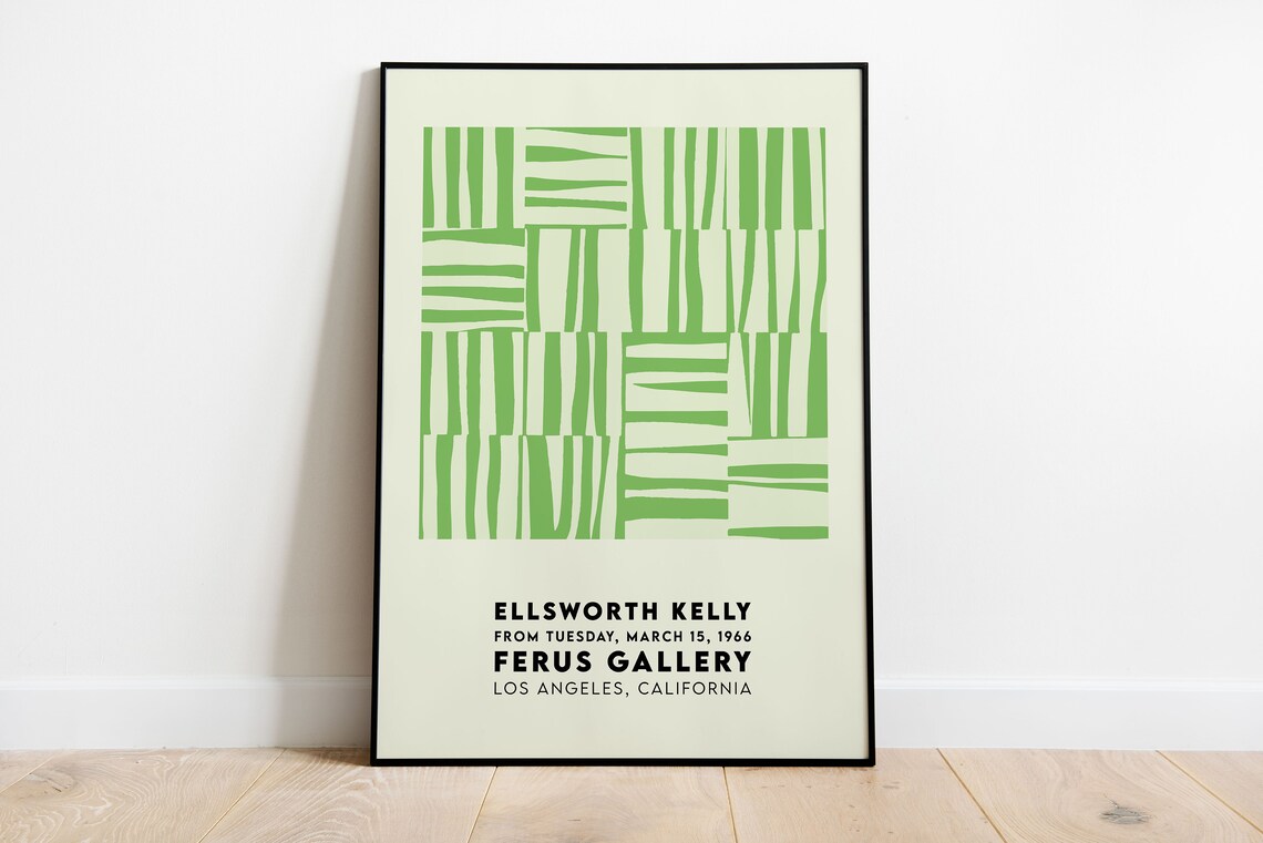 Ellsworth Kelly Exhibition Poster, Green Stripes Print - Image 4