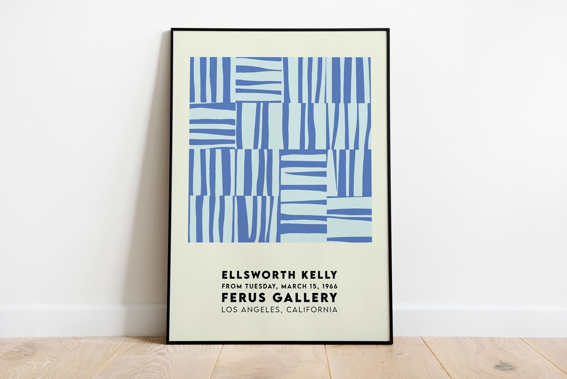 Ellsworth Kelly Exhibition Poster, Blue Stripes Art Print - Image 3