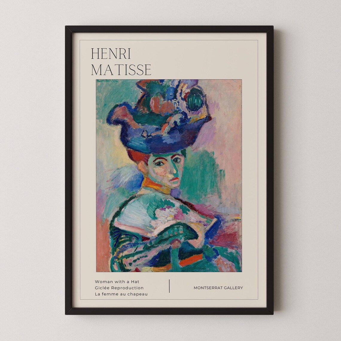 Henri Matisse Woman with a Hat Fauvist Giclee Reproduction Poster