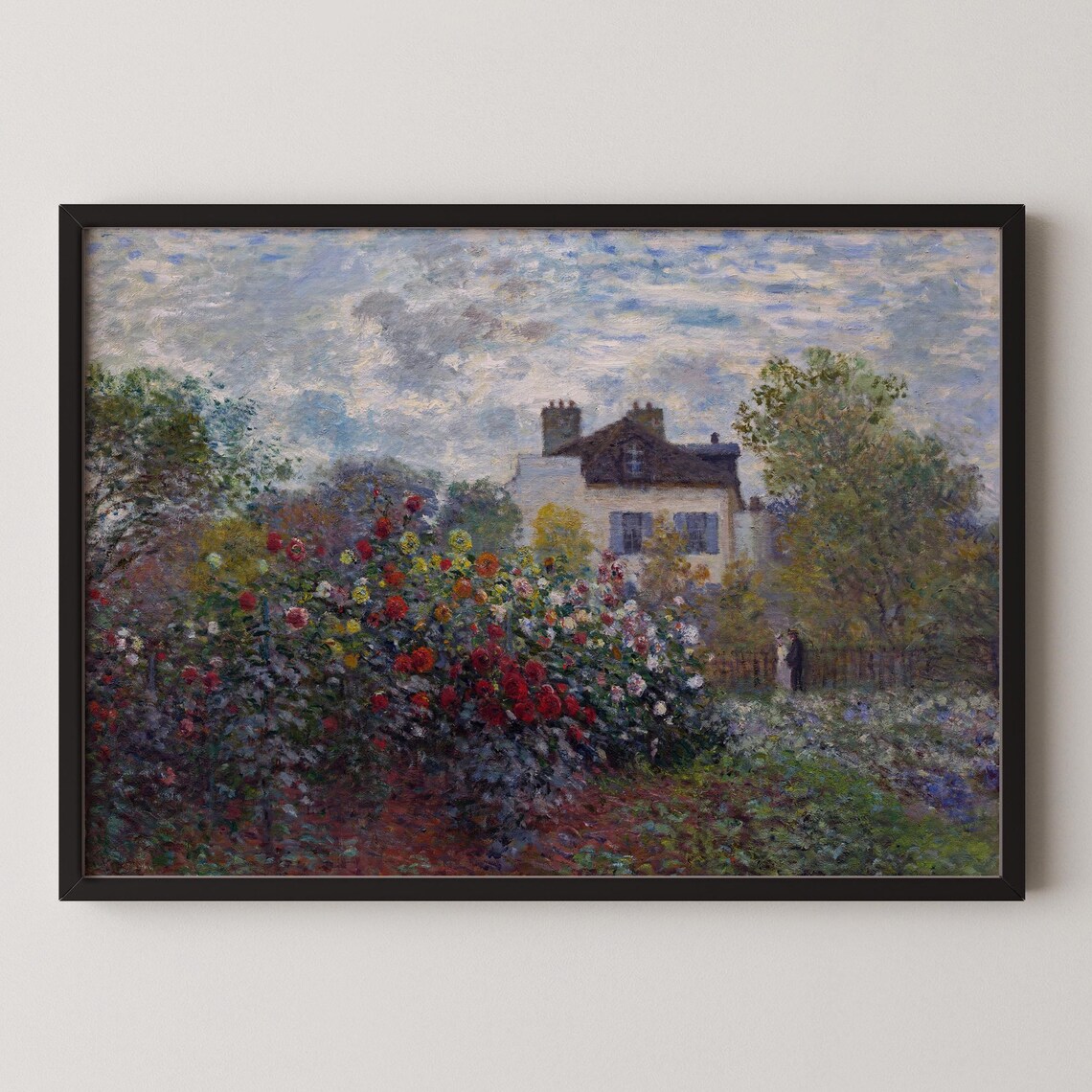 Cottage Rose Garden Impressionist Floral Vintage Painting Poster