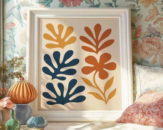Matisse Flowers Print Midcentury Modern Floral Wall Art Poster