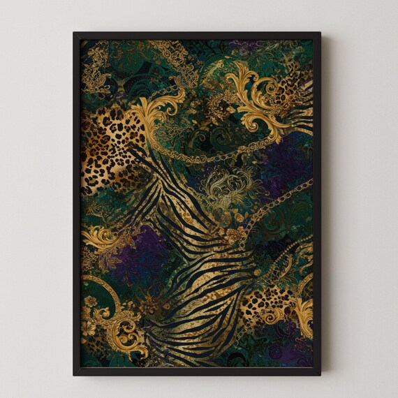 Maximalist Animal Print Wall Art Leopard Zebra Baroque