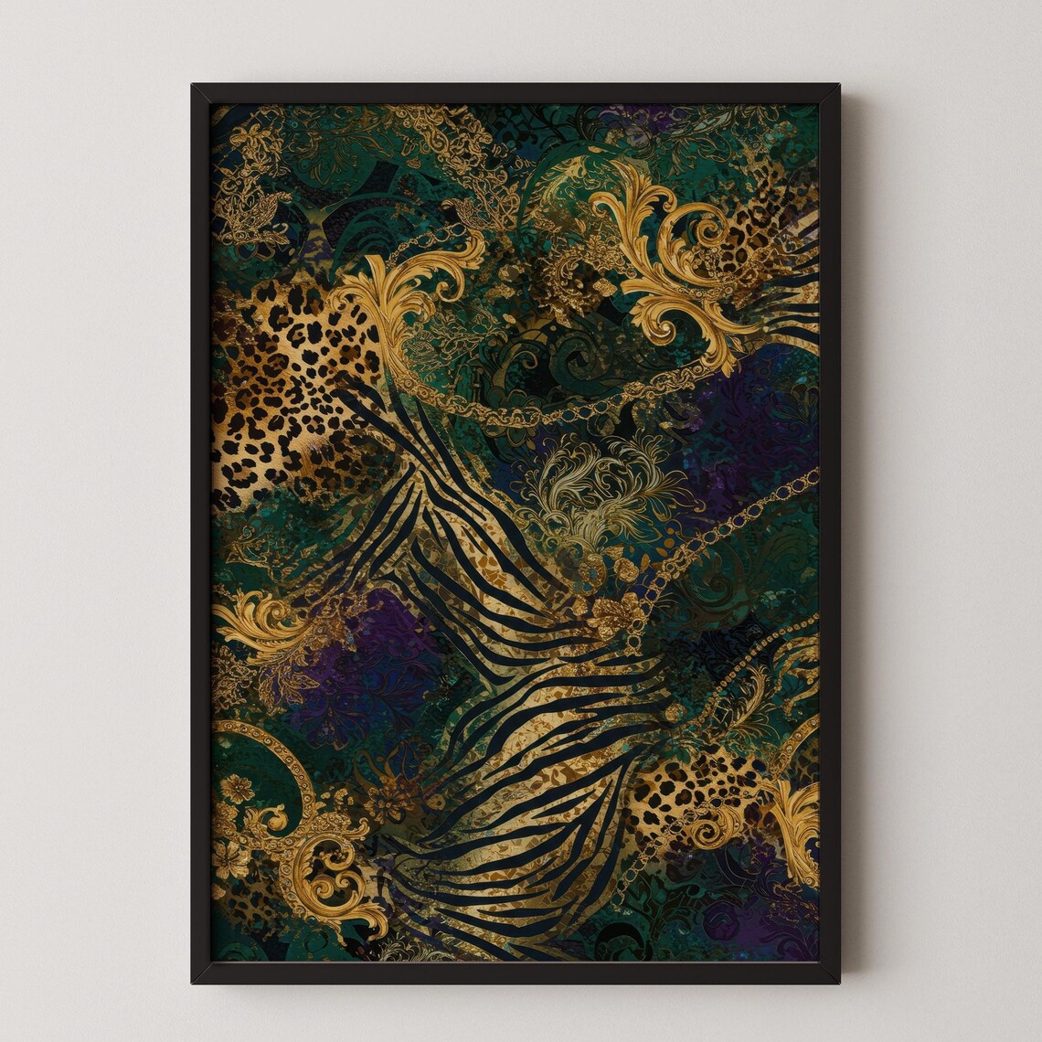 Maximalist Animal Print Wall Art Leopard Zebra Baroque