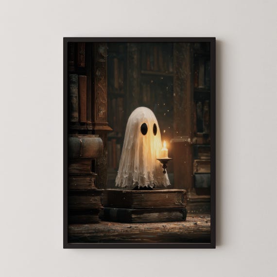 Victorian With Candle Painting Dark Academia Halloween Art