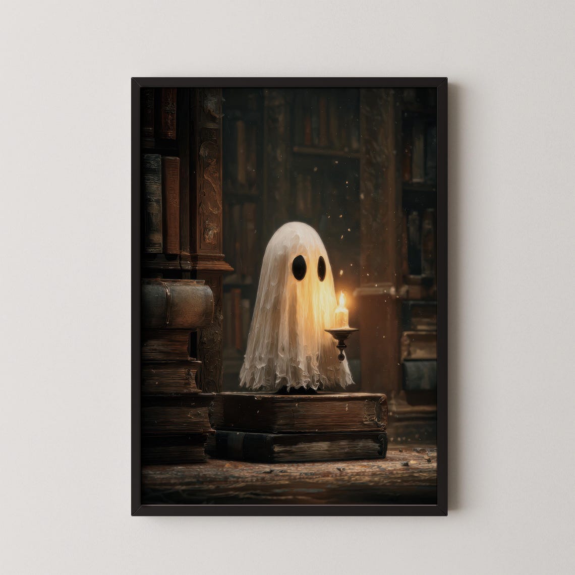 Victorian With Candle Painting Dark Academia Halloween Art