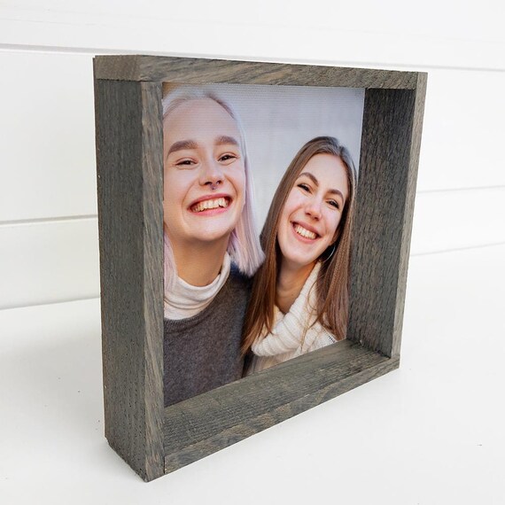 Personalized Best Friends Photo Print Wood Frame Custom Gift