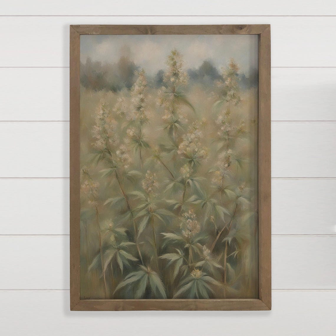 Soft Sage Wildflower Meadow Impressionist Botanical Painting Poster