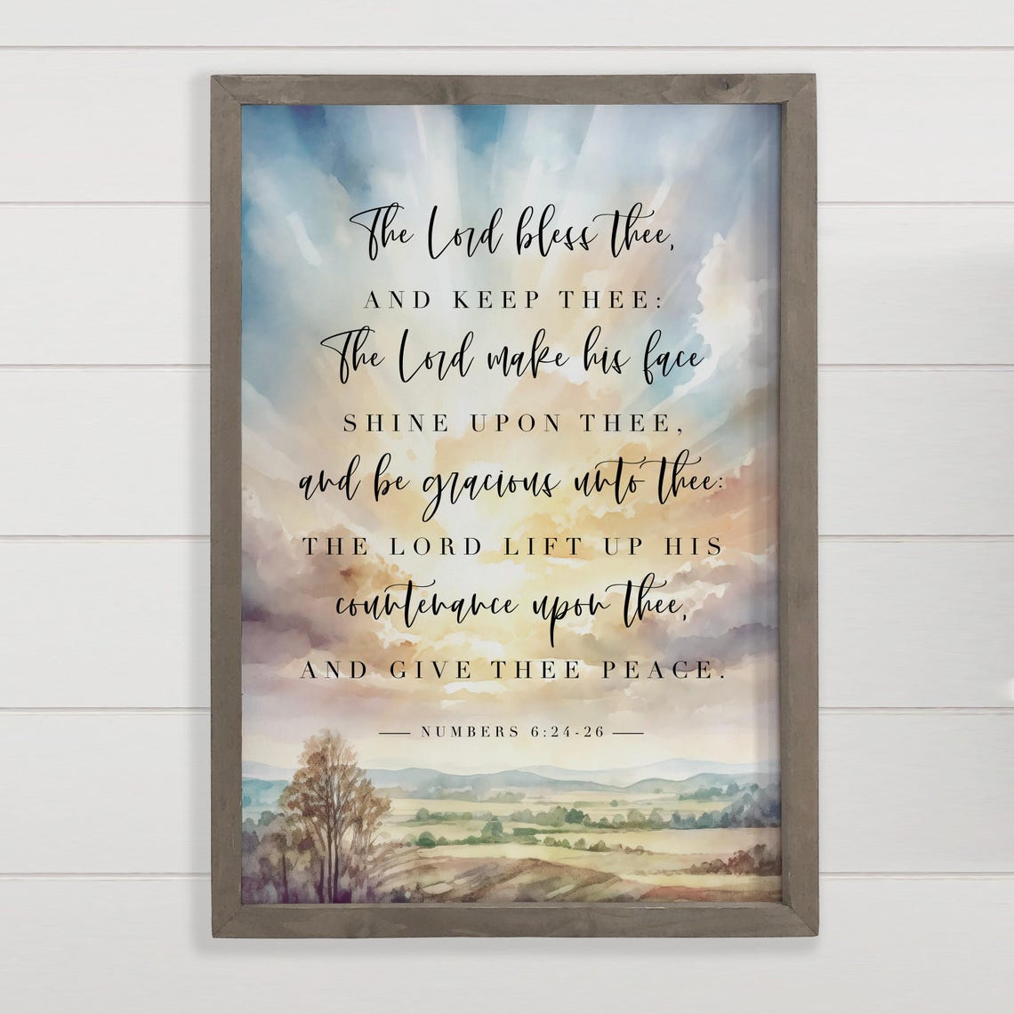 Numbers 6 Verse 24 Blessing Scripture Watercolor Faith Poster