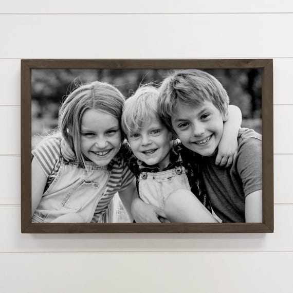 Gift For Siblings Personalized Photo Custom Wood Framed Birthday Sister Unique