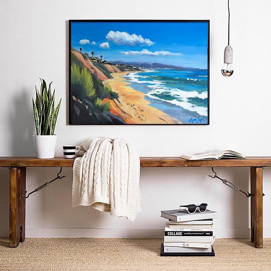 Santa Barbara Ocean Bluffs Waves Beach View California Poster - Image 4