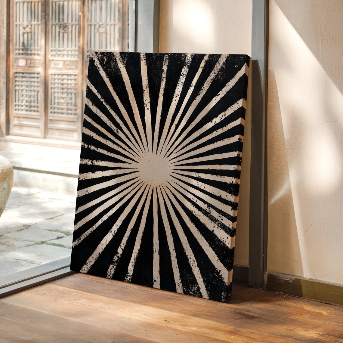 Sunburst Abstract Design, Modern Art Enthusiast Print