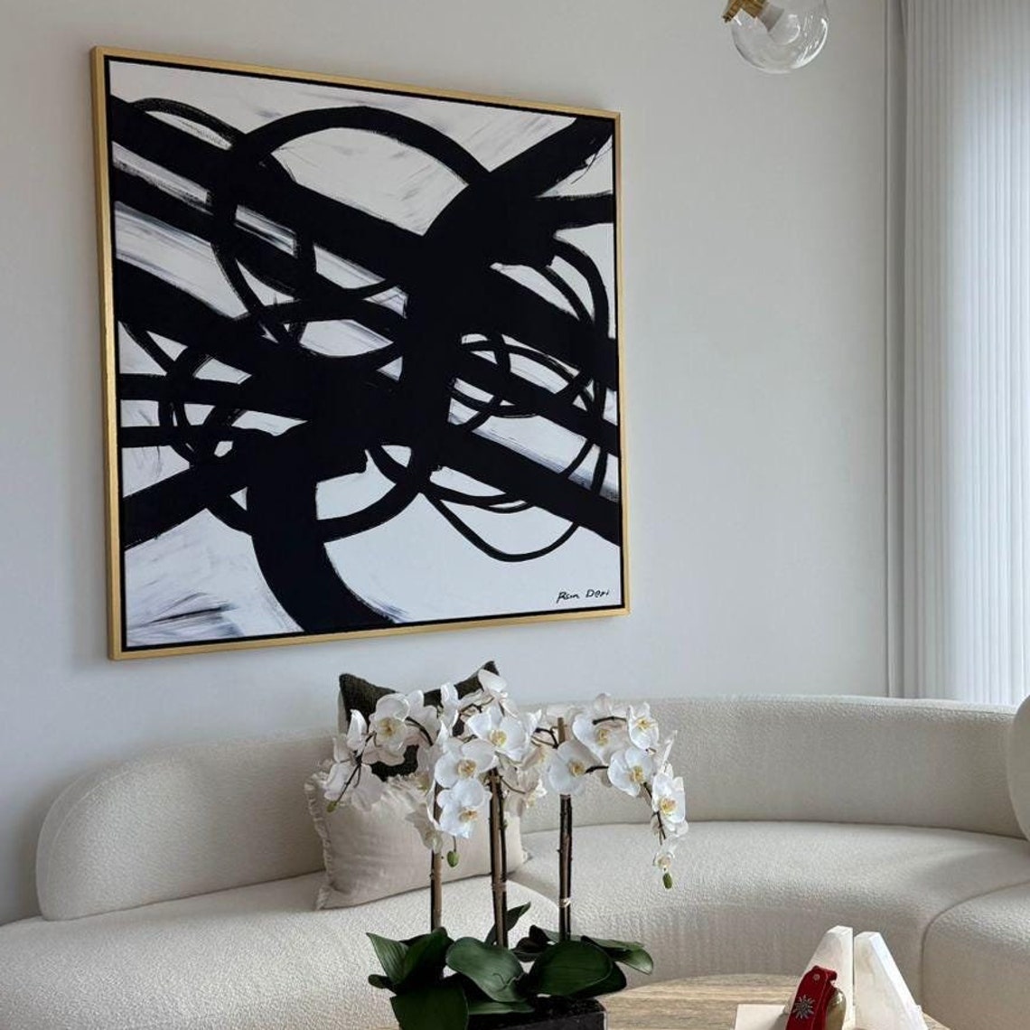 Infinity Black Loops On White Abstract Art By Ron Deri Poster