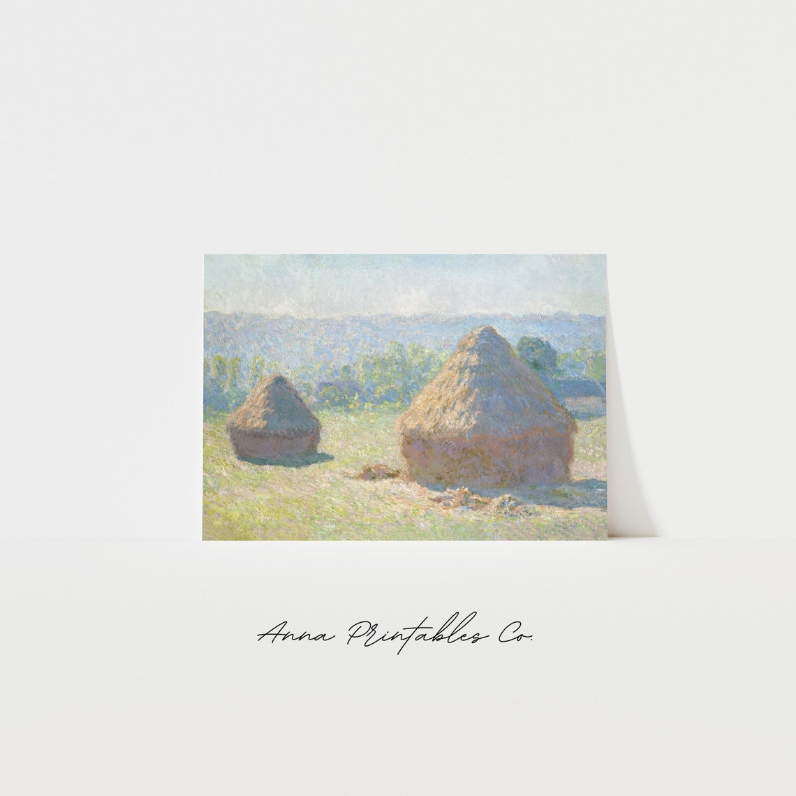 Claude Monet Haystacks in a Summer Field Impressionist Poster