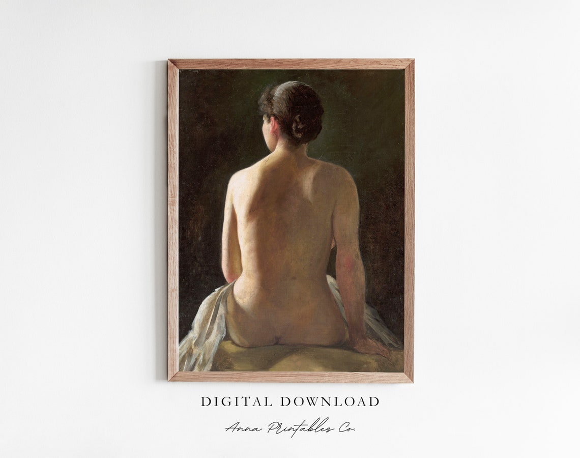 Classical Female Figure Study of a Woman Seen from Behind Oil Poster