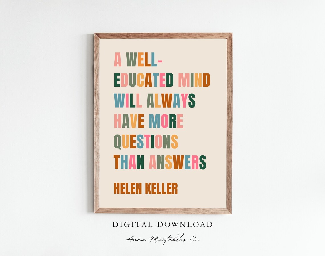 Helen Keller Inspirational Education Quote Poster