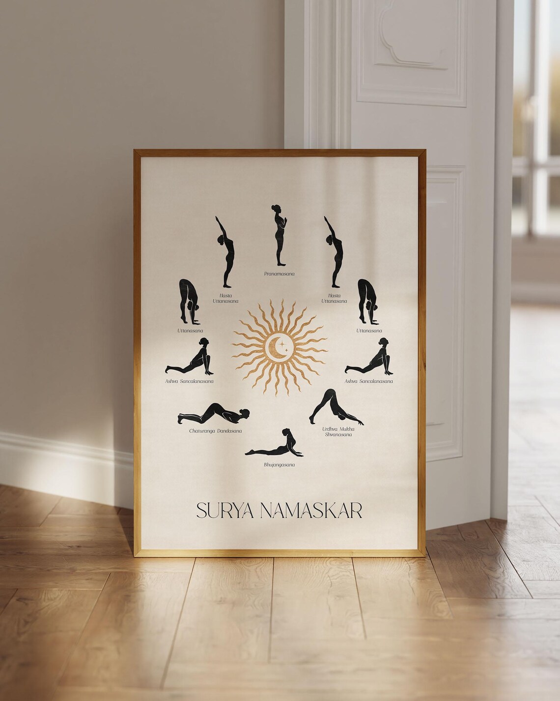 Sun Salutation Yoga Poses Surya Namaskar Art Print