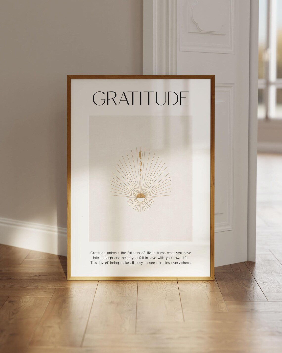 Gratitude Definition Art Print, Inspirational Quote