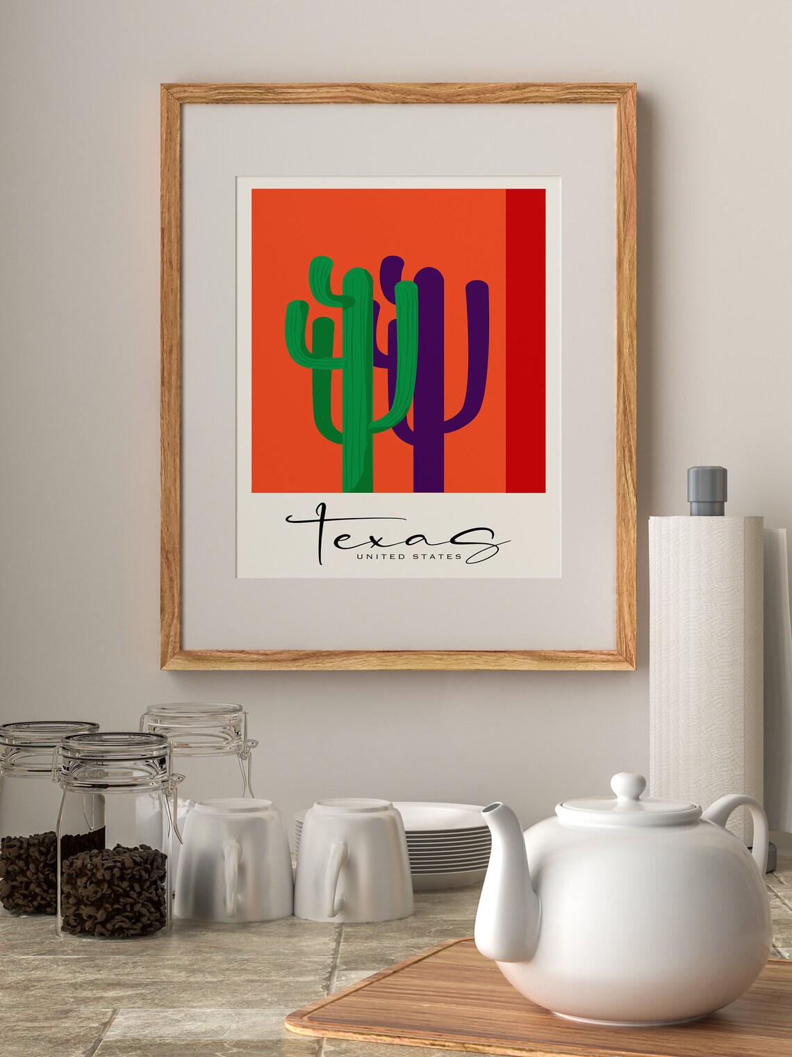 Texas Travel Poster, Abstract Wall Art Print - Image 3