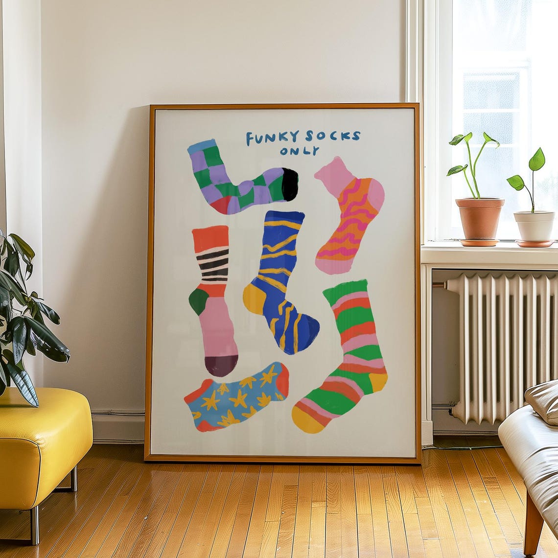 Funky Socks Poster, Sock Lover Gift