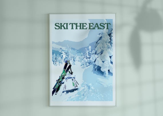 Ski The East Green Poster Wall Art