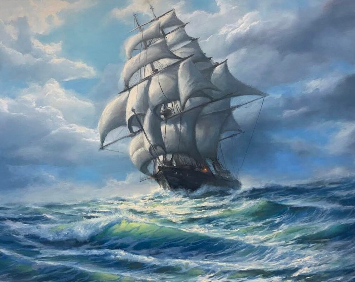 Believe Seascape Poster, Nautical Ocean Theme