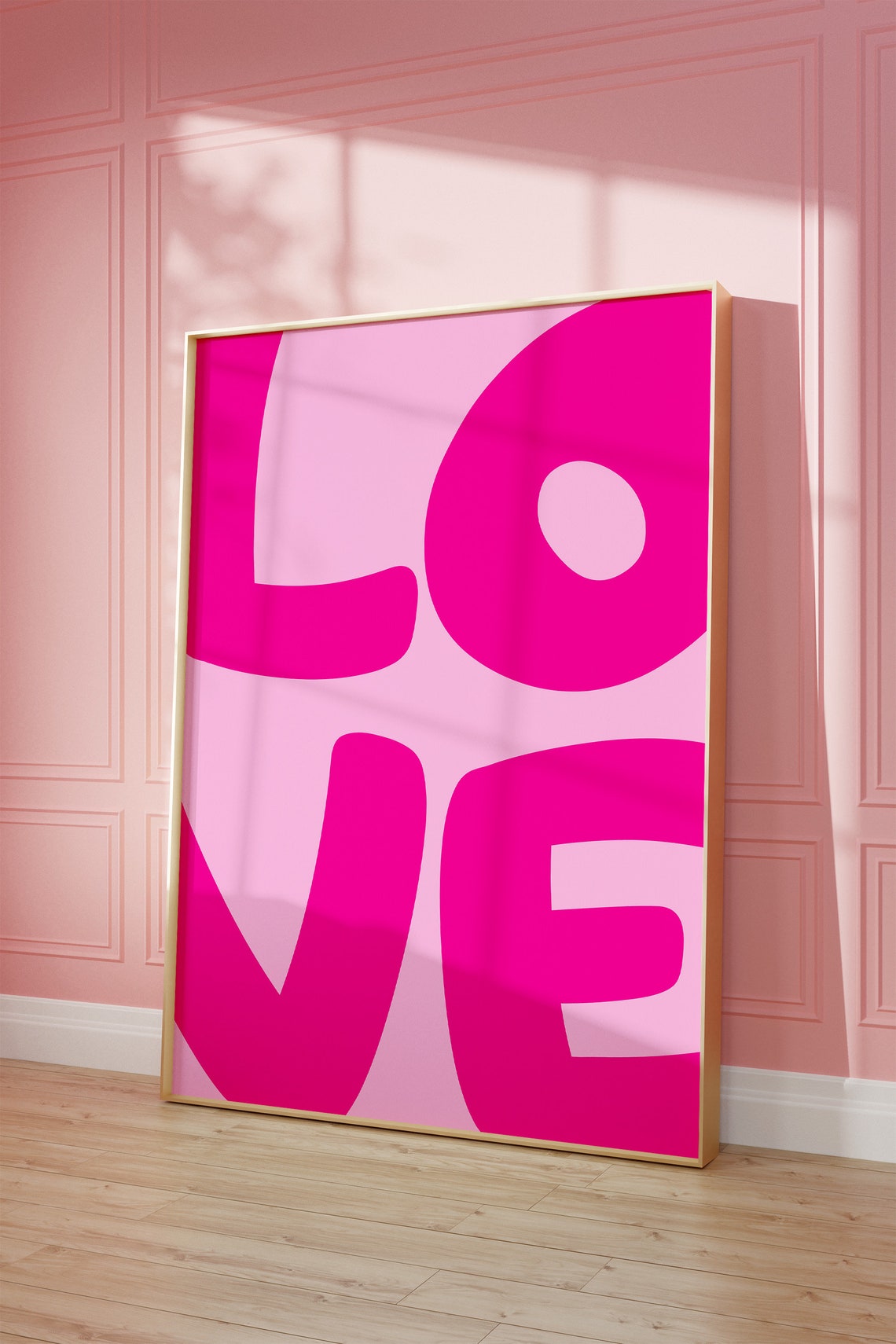 Love Retro Pink Typography Y2K Preppy Dorm Room Wall Decor Poster - Image 3