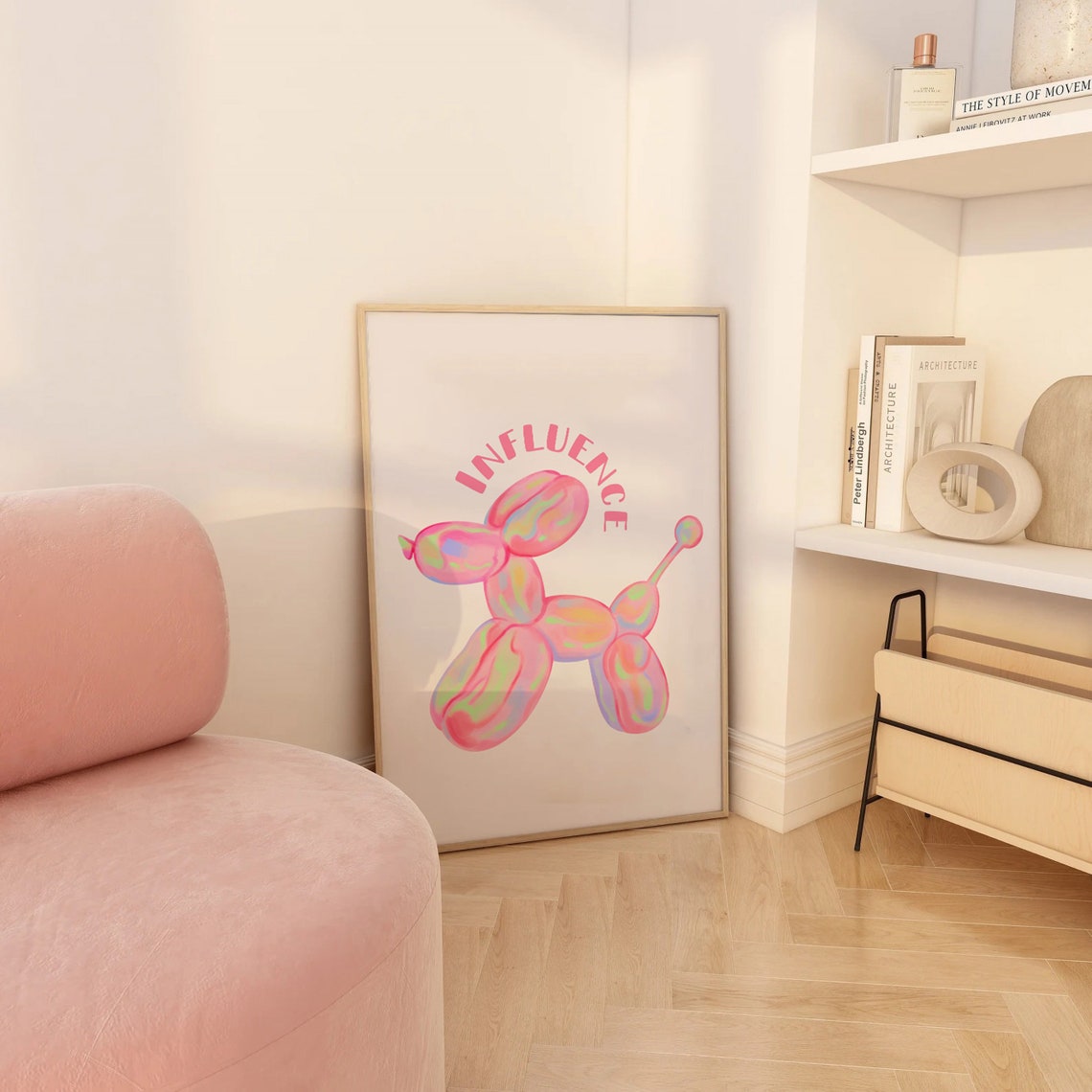 Influence Iridescent Balloon Dog Pink Pop Art Trendy Room Wall Poster - Image 3