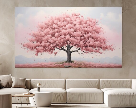 Blooming Rosegold Tree Painting Abstraction Luxury Design Print Picture Home Decor Wall Art Gift Ready To Hang