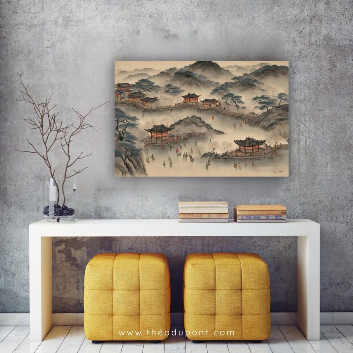 Ink Wash Korean Painting, Joseon Lantern Festival - Image 2