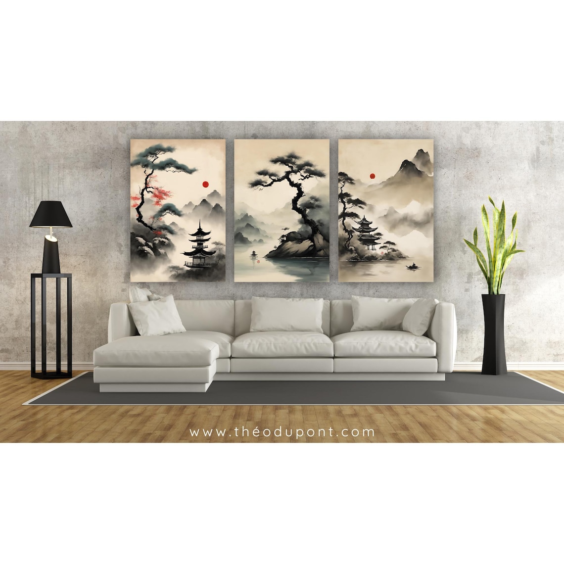 Japandi Painting Zen 3 Minimalist Japanese Ink Wash Art Print - Image 2