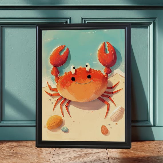 Cute Crab Ocean Animal Art Print