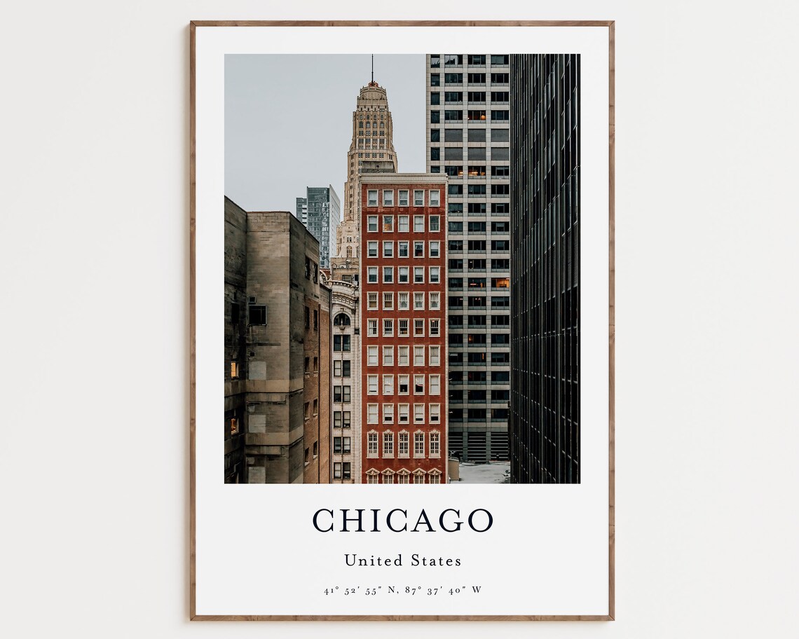 Chicago Travel Poster, City Print for Home Decor