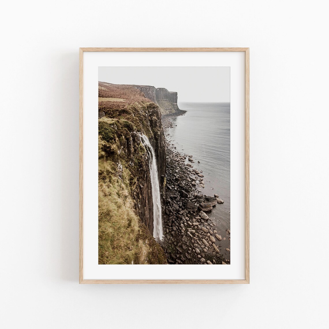 Scotland Nature Waterfall Botanical Travel Art Print
