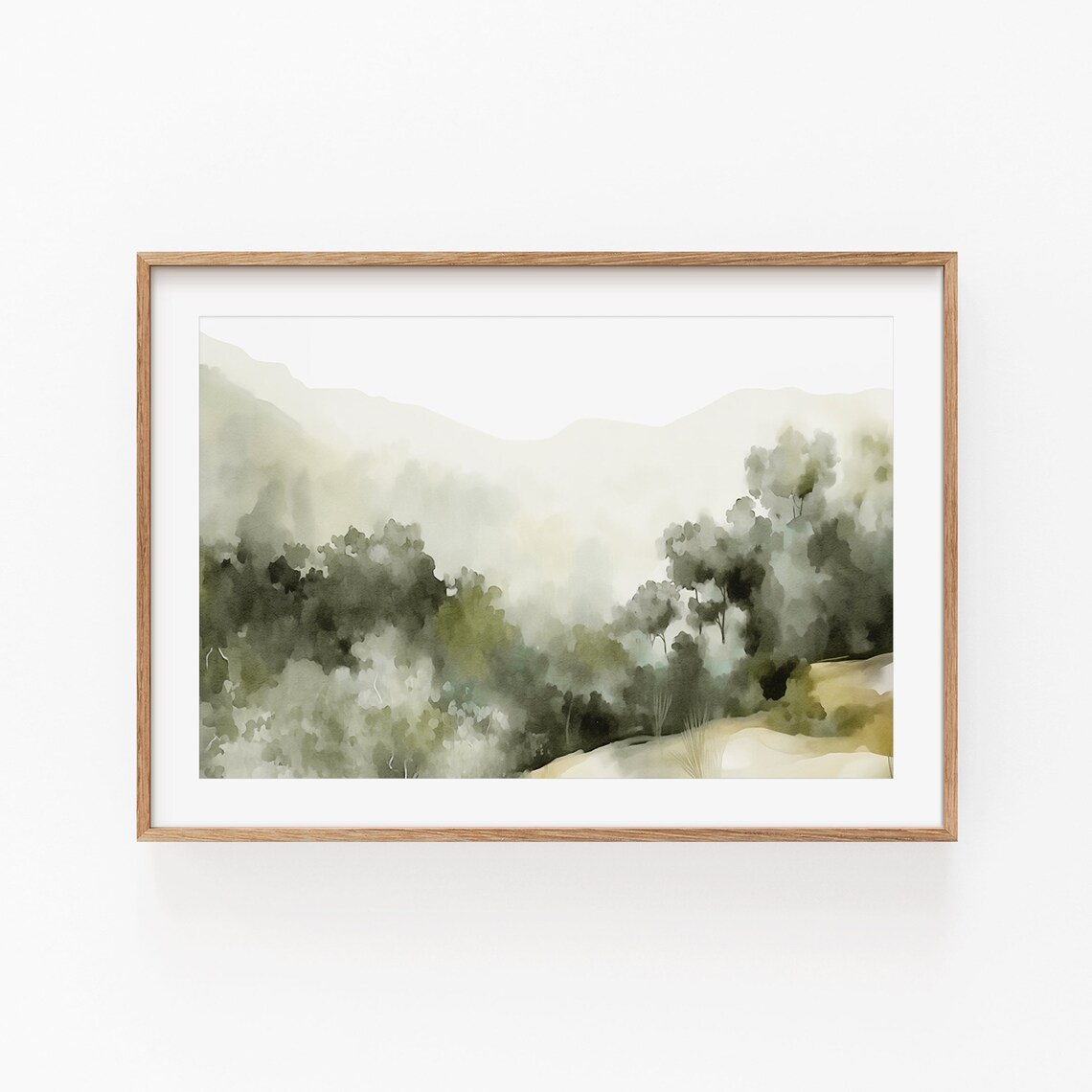 Watercolor Abstract Landscape Poster, Minimalist Decor