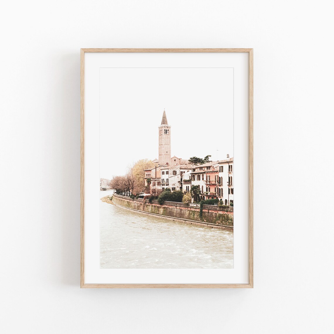 Verona Italy Cityscape Travel Poster, Living Room Decor