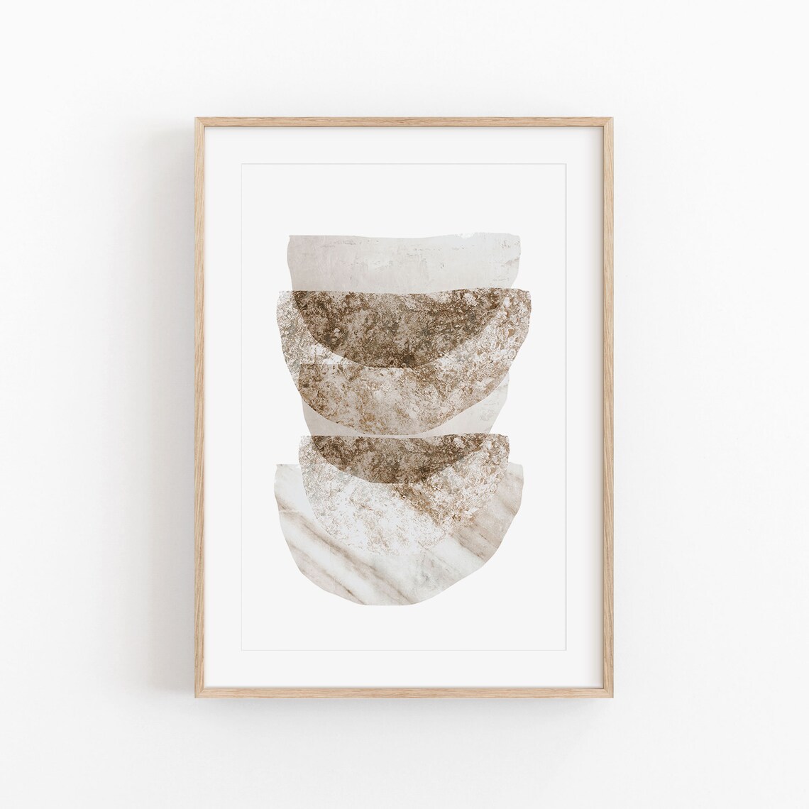 Abstract Minimalist Beige Watercolor Poster Print