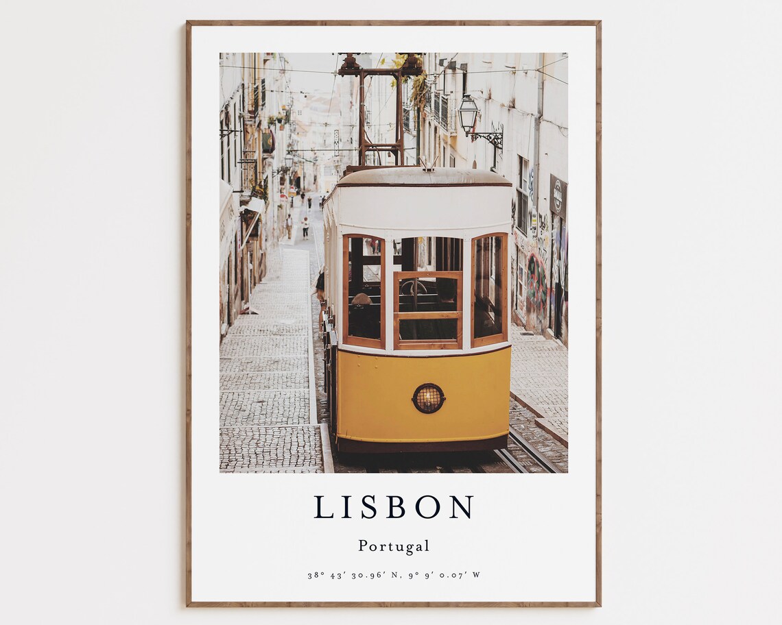 Lisboa Cityscape Travel Poster, Portugal Photo Art