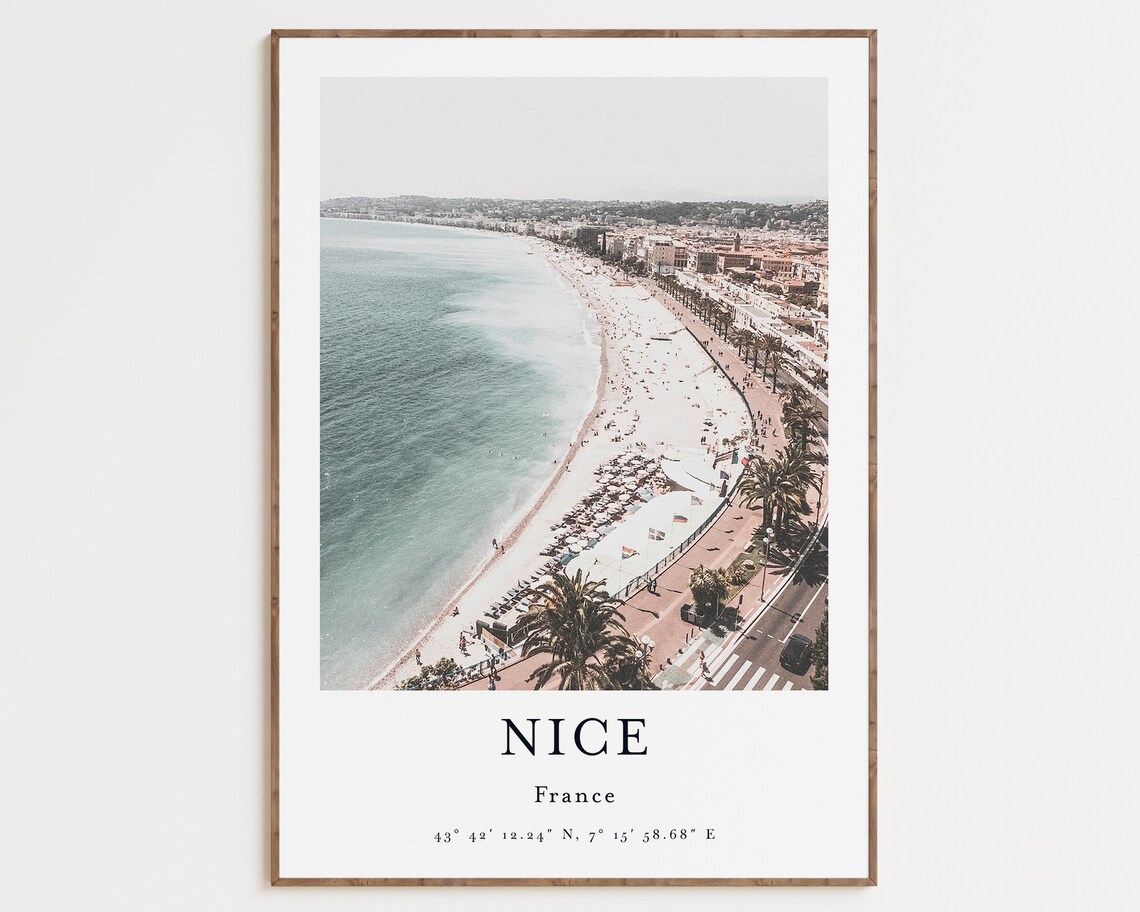 Nice France City Print, Travel Poster Art
