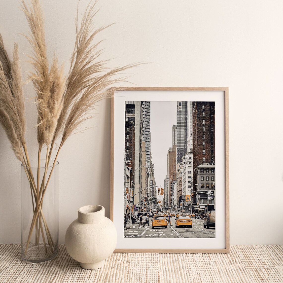 New York City Manhattan Street Yellow Taxis Photography Print - Image 2
