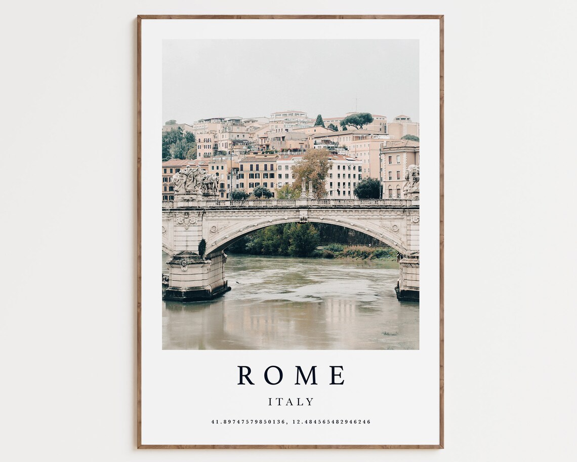 Rome Italy Cityscape Travel Poster, City View Photo