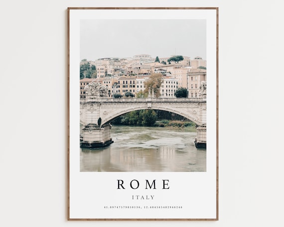 Rome Italy Cityscape Travel Poster, City View Photo