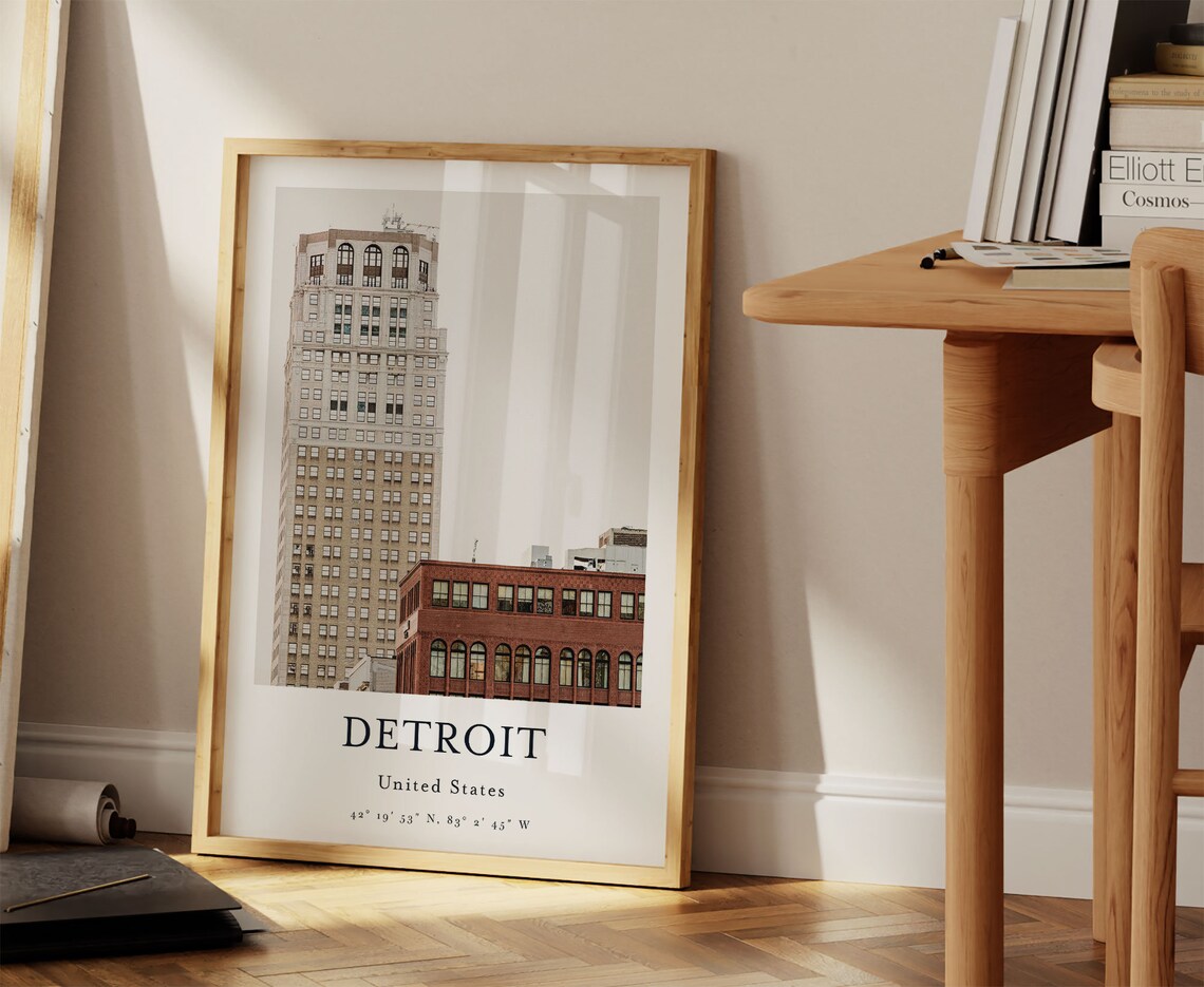 Detroit Travel Poster, City Photo Art Print