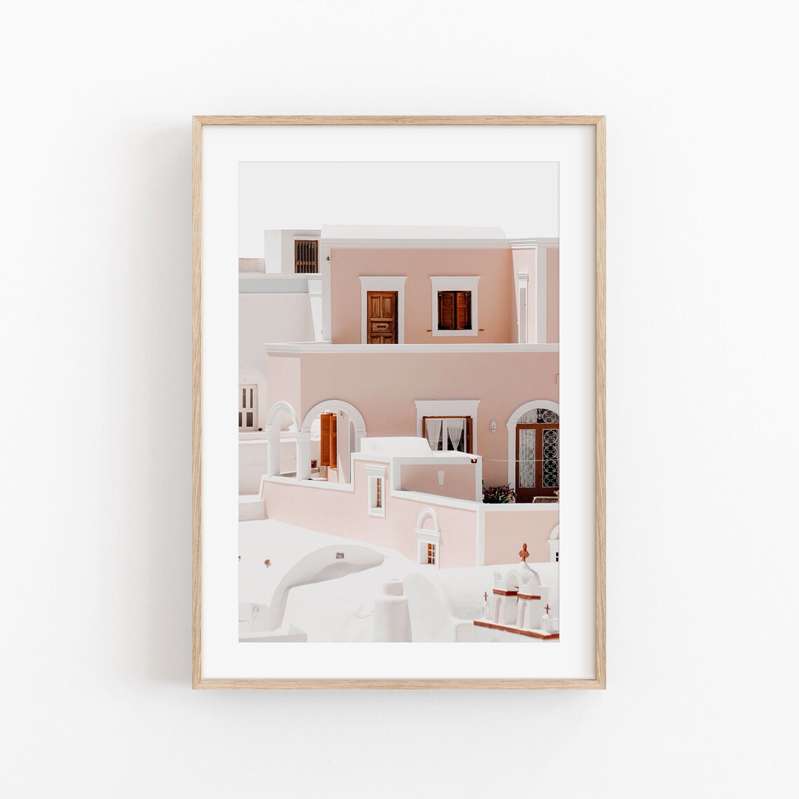 Santorini Cityscape Art Print, Greece Travel Poster