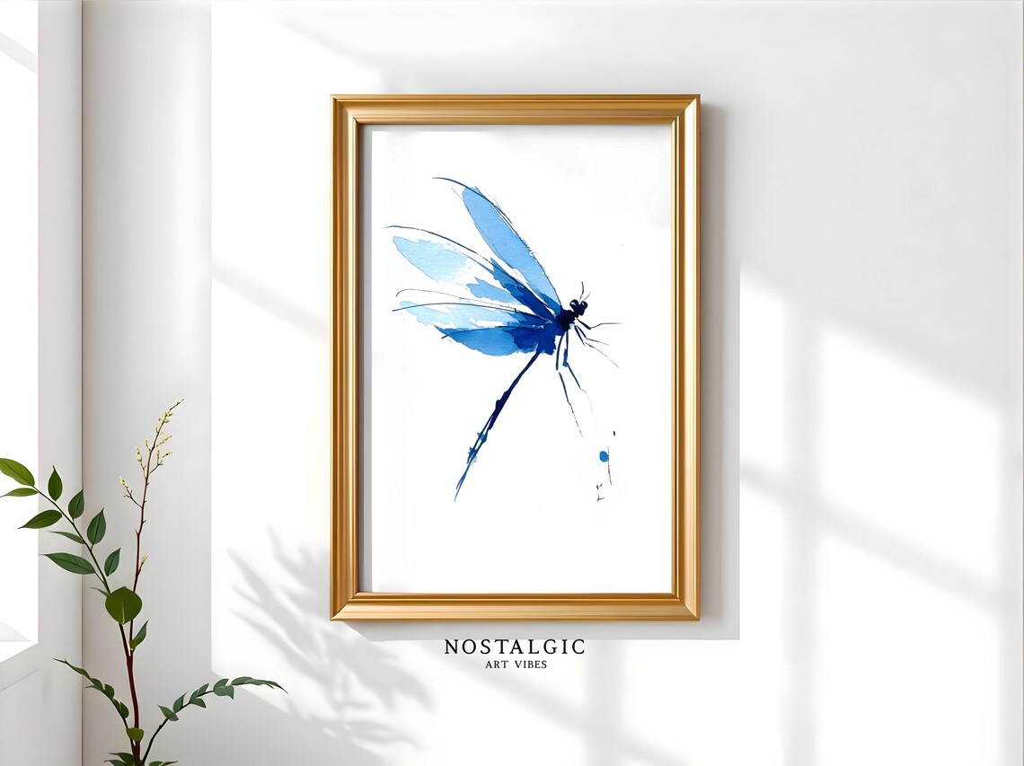 Dragon Fly, Beautiful Watercolor Minimalist Art Print