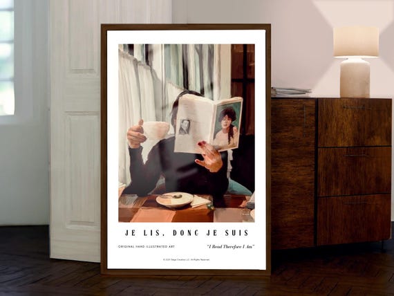 Parisian Cafe Art Print Coffee Book Illustration