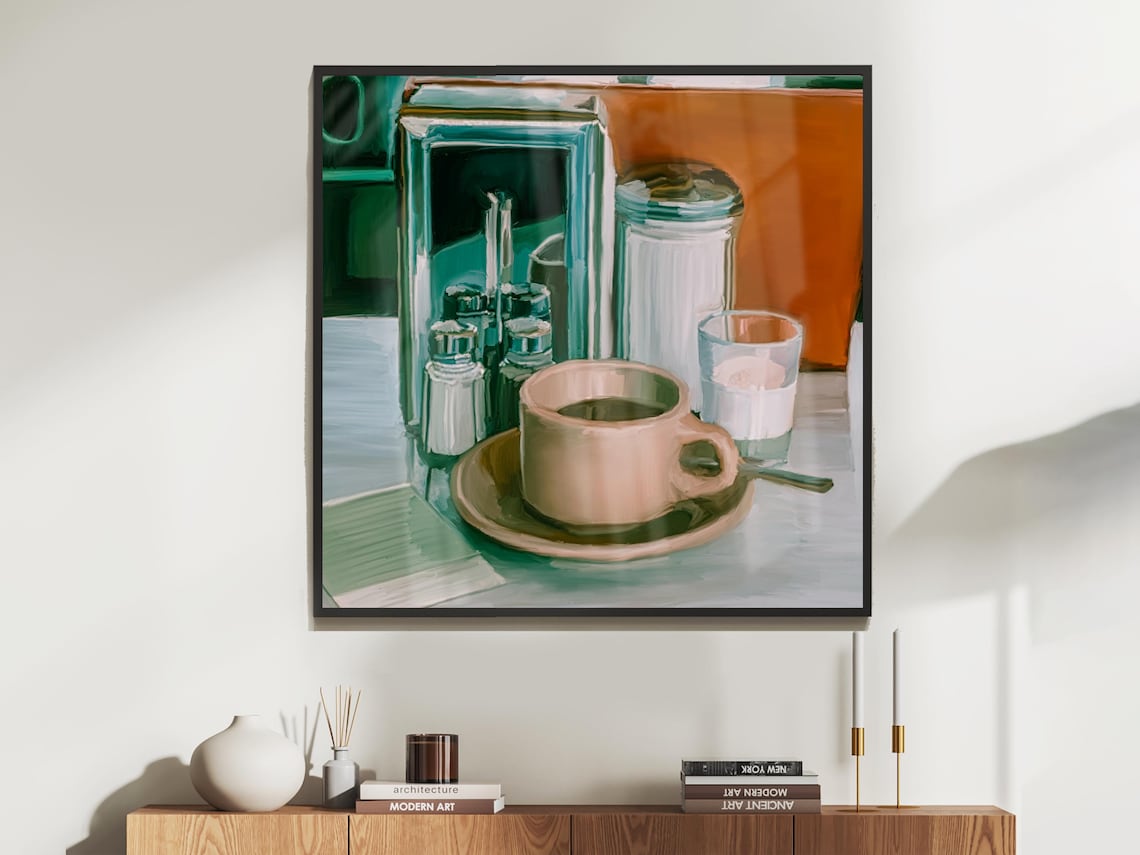 Milk Sugar Please Vintage Diner Coffee Art Print