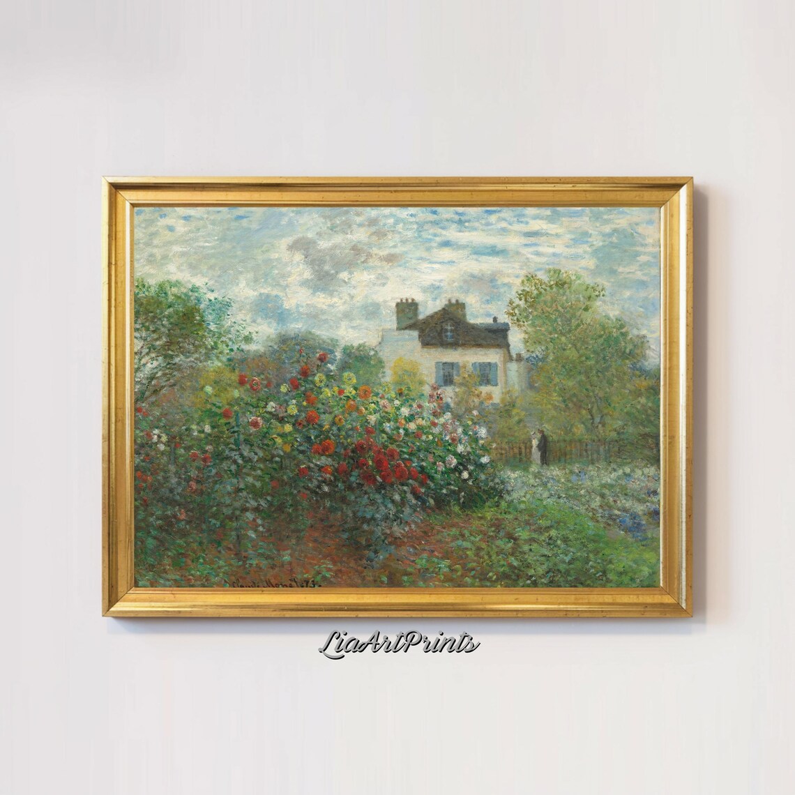 Claude Monet Artist Garden Argenteuil Dahlia Beds Impressionist Floral Poster - Image 4