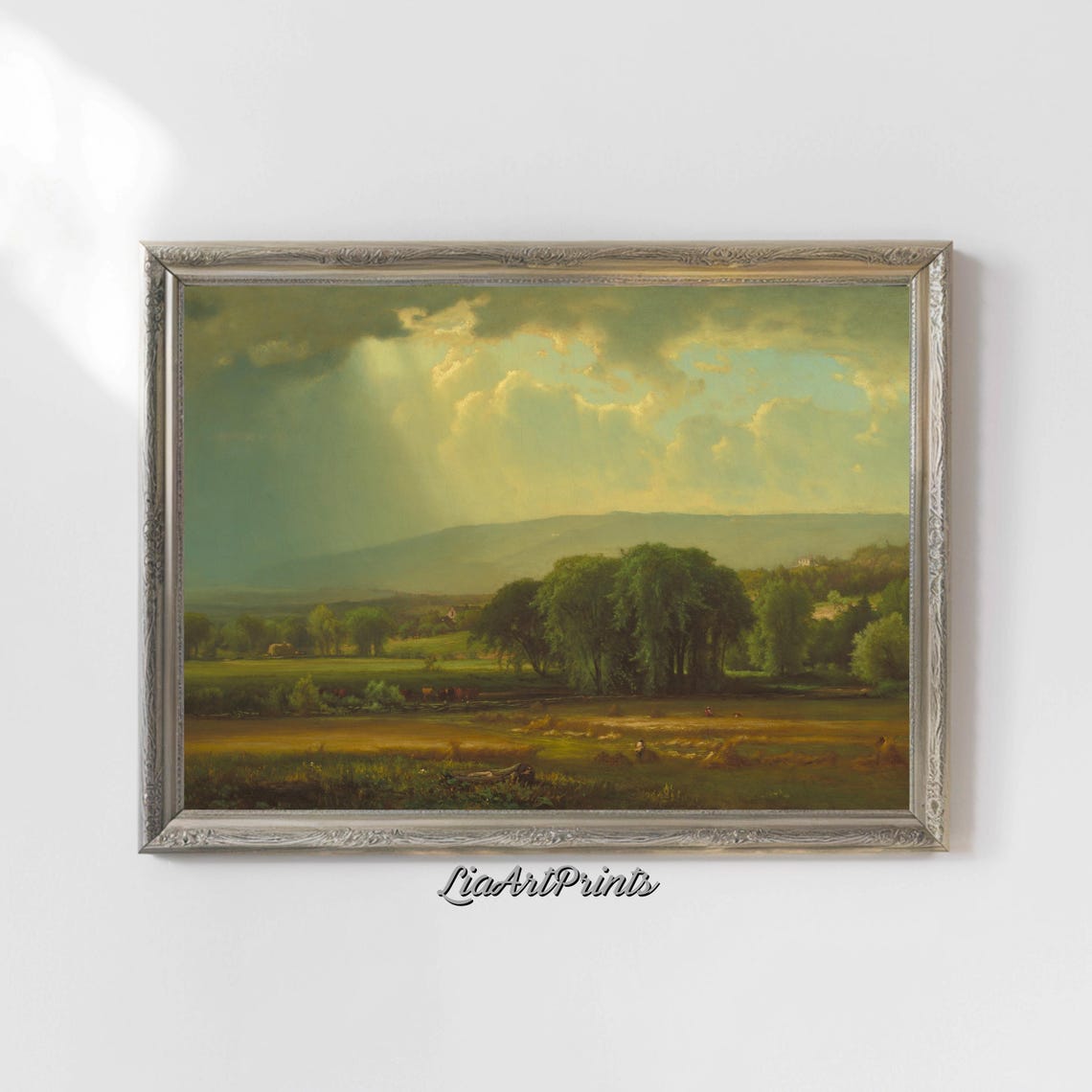 Vintage Countryside Wall Art Sunlit Landscape Rustic Decor Nature Inspired Home Art - Image 4
