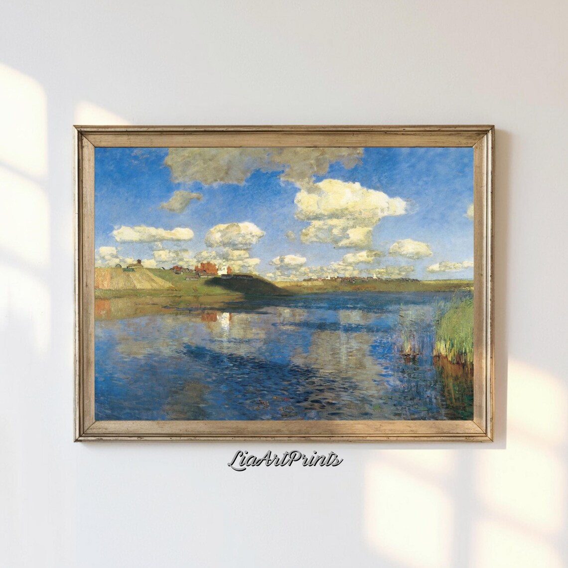 Pastoral Scenic Landscape Art Print, Tranquil River