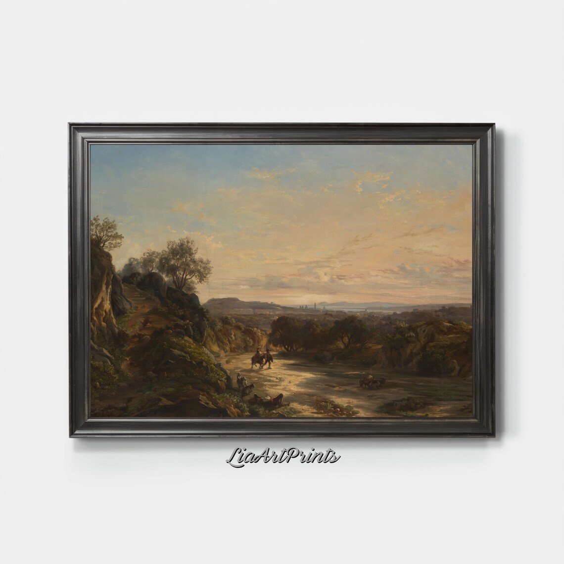 Serene Countryside At Sunset, Rustic Landscape Art - Image 3